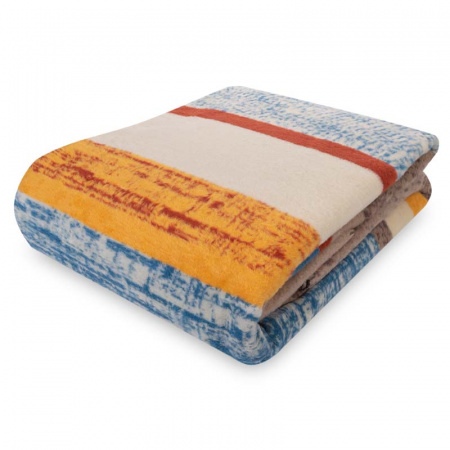 Плед 150x200см Pappel Cotton, голубой с бежевым фото 1