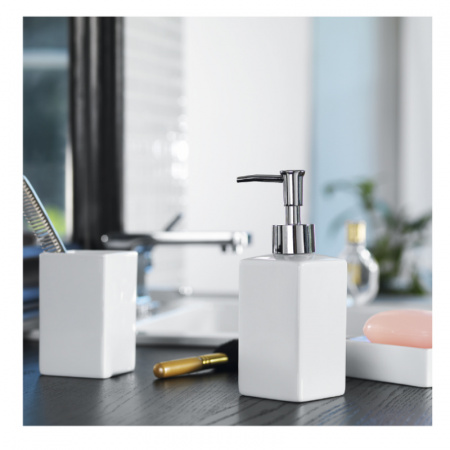 Стакан для зубных щеток Spirella Quadro, белый фото 2