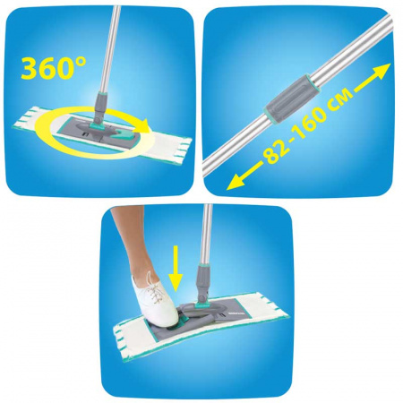 Швабра Hausmann Professional для влажной уборки пола с телескопической ручкой фото 9