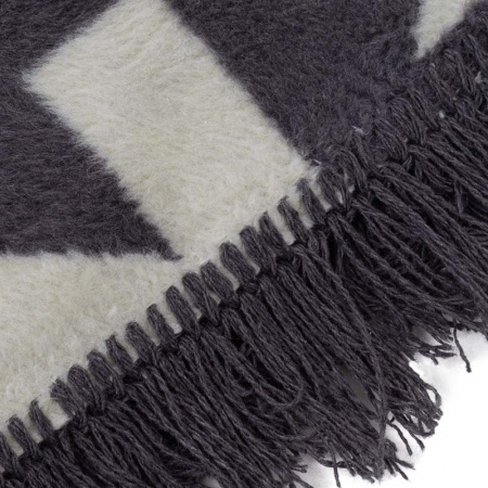 Плед 150x200см Pappel Scotch Jacquard, серый с белым фото 4