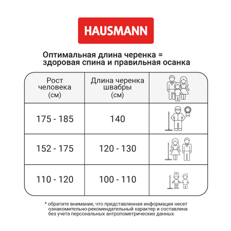 Швабра Hausmann Professional для влажной уборки пола с телескопической ручкой фото 23